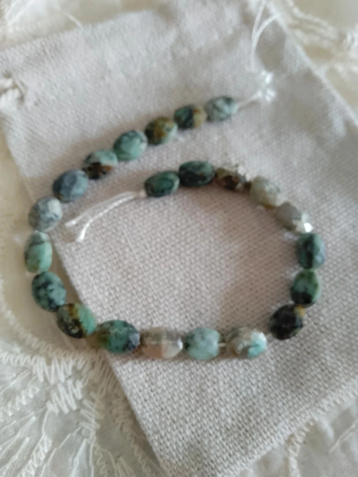 Lot de perles de pierres turquoise africaine – photo 2